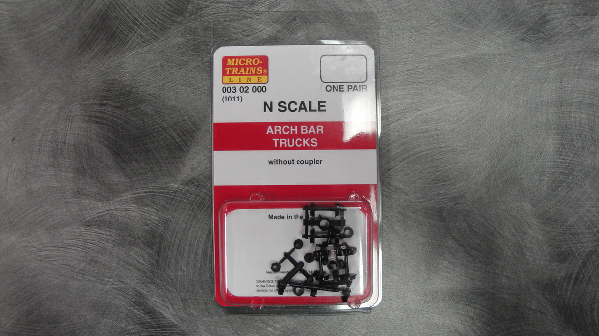 00302000 MICRO TRAINS / 003 02 000 ARCH BAR TRUCKS (1011) W/O COUPLERS-  (SCALE=N)