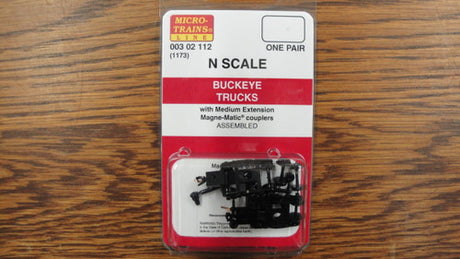 00302112 MICRO TRAINS / 003 02 112 Freight Car Trucks 1 Pair -- Buckeye 3-Axle (1173)  (SCALE=N)