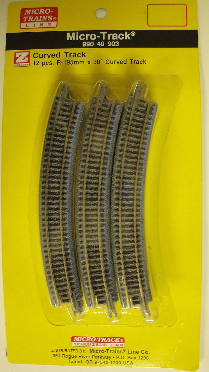 99040903 MICRO TRAINS / {99040903} Micro-Track CURVED 12 PCS. X 30 DEGREES  (SCALE=Z)  YANKEEDABBLER  PART #  = 489-99040903