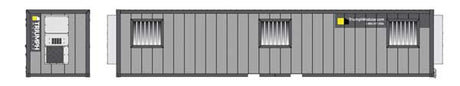 Atlas 70000235 40' Mobile Office Container - Assembled Triumph (two-tone gray) N Scale