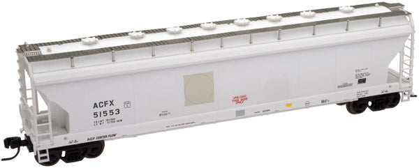 Atlas 50000597 Pressureaide Centerflow Covered Hopper - ACFX (NKC 1993 Repaint) (White/Black) N Scale