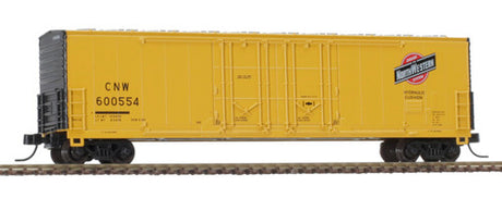 Atlas 50005199 Evans 53' Double Plug-Door Boxcar - C&NW Chicago & North Western #600554 (yellow, black) N Scale
