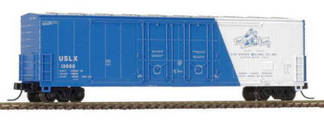 Atlas 50005204 Evans 53' Double Plug-Door Boxcar - USLX Van Brode Milling #13002 (white, blue) N Scale