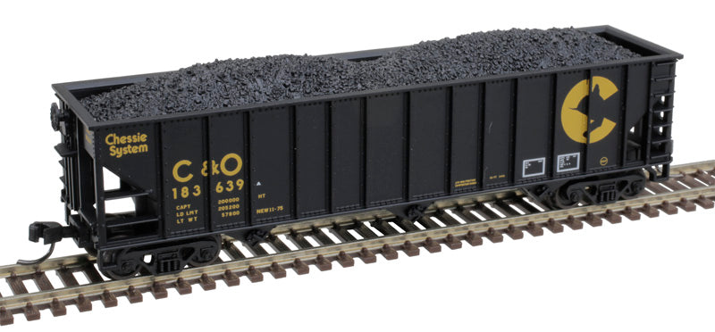 ATLAS Trainman 50005863 90 Ton Hopper - Chessie System C&O #184125 (black, yellow) N Scale