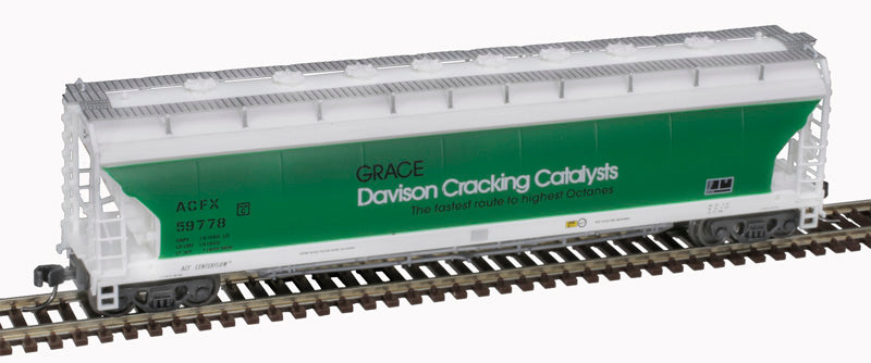 Atlas 50006078 Pressureaide Centerflow Covered Hopper - ACFX Grace Davison #59783 (green, white) N Scale