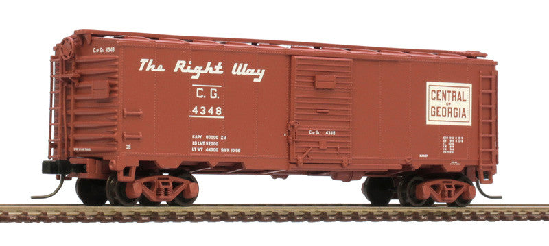 Atlas 50006094 1932 ARA 40' Steel Boxcar Central of Georgia #4053 (Boxcar Red, white, The Right Way Slogan) N Scale