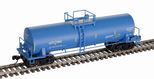 Atlas 50006148 ACFX #78956 (blue, white, yellow conspicuity marks) ACF 14,000 Gallon Kaolin Tank Car N Scale