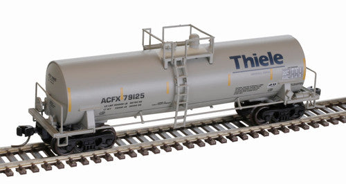 Atlas 50006163 ACFX Thiele Kaolin #79136 (gray, blue, yellow conspicuity marks) ACF 14,000 Gallon Kaolin Tank Car N Scale