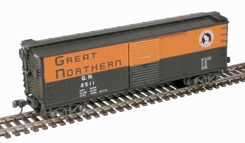 Atlas 50006404 USRA Steel Rebuilt 40' Boxcar 3 Pack - Great Northern #27023, 2511, 34000 (3 Schemes: red, Glacier, orange/green) N Scale