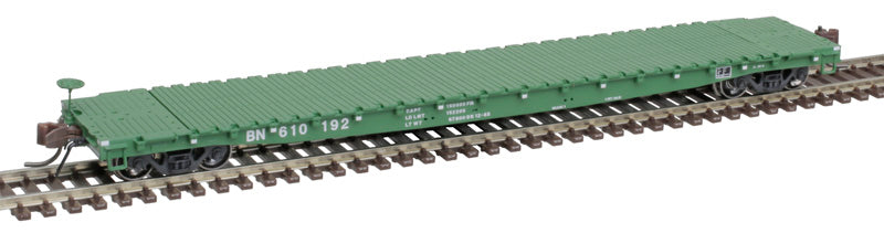 Atlas 50006428 GSI 60' Flatcar - BN Burlington Northern #610200 (Cascade Green, white) N Scale