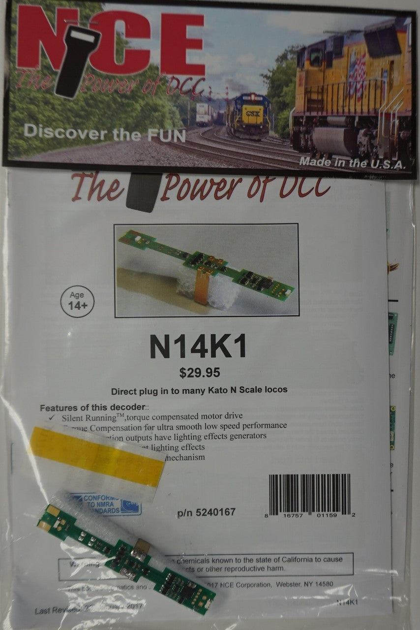 167 NCE - N Scale Decoder N14K1 Drop-In Control-Only Decoder with Pre-Soldered Motor Clips