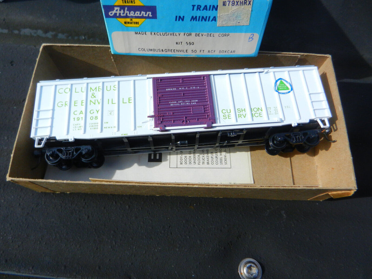Bev-Bel 550-2 50' A.C.F. Railbox Car C&G Columbus & Greenhouse "The Delta Route" #19125 HO Scale