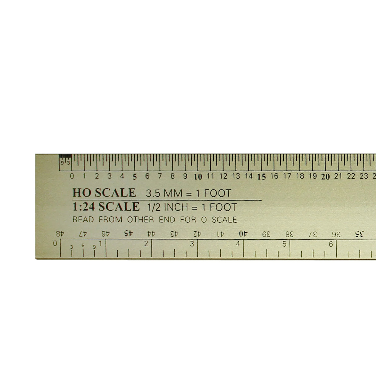 Excel 55778 Deluxe Model Railroad Reference Ruler 12-1/2" Gold Anodized Aluminum
