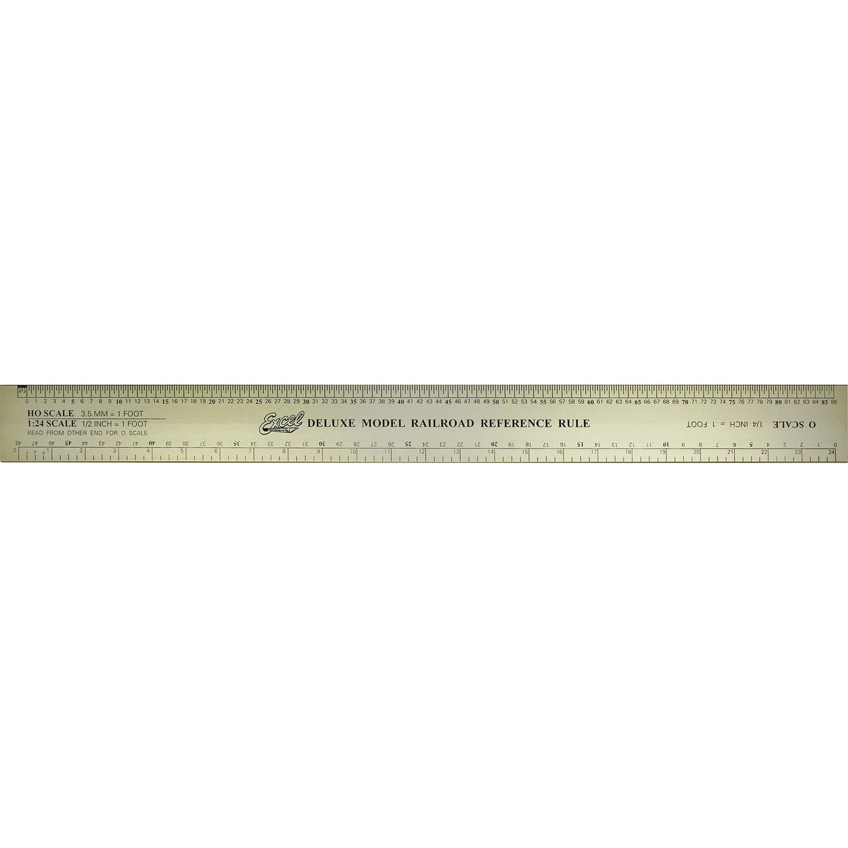 Excel 55778 Deluxe Model Railroad Reference Ruler 12-1/2" Gold Anodized Aluminum