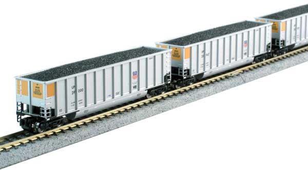 KATO 106-4631 Bethgon Coalporter UP Union Pacific (silver, yellow, Small Shield) 8 Car Set N Scale
