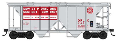 Bowser 42751 70-Ton 2-Bay Covered Hopper - Dewey Portland Cement #208 (gray, red, Built 7-47 Repack 7-64) HO Scale