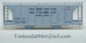 20102 (HO Scale) Yankee Dabbler-67-20102 W.H.Shurtleff Co    Salt-Chemical 70 Ton 2-Bay Cvrd Hopper 20102   167