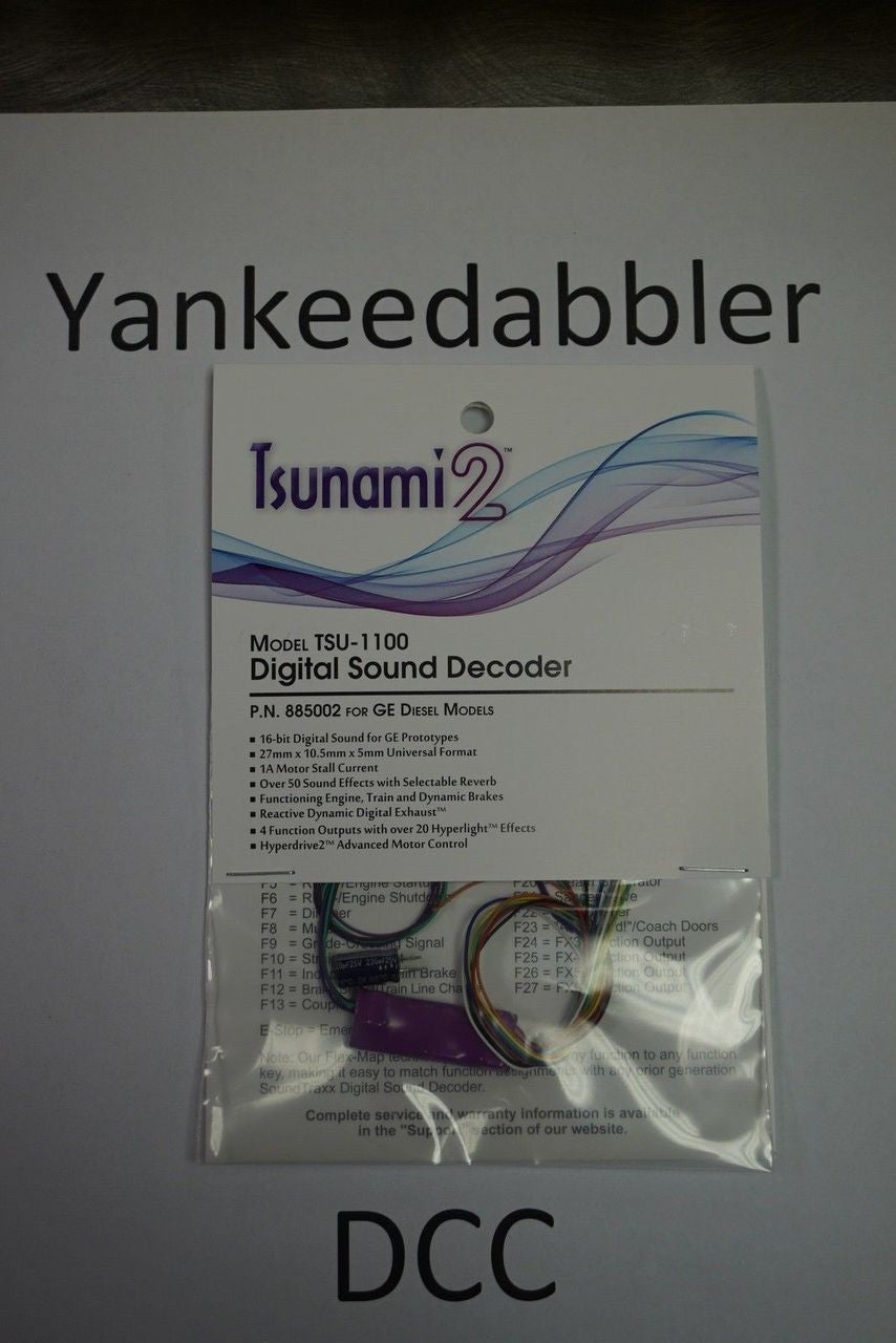 885002 Soundtraxx / Tsunami 2 Diesel GE Set, 4-Function, Universal TSU-1100 (1 Amp) Digital Sound Decoders (Scale=ALL) Part # = 678-885002