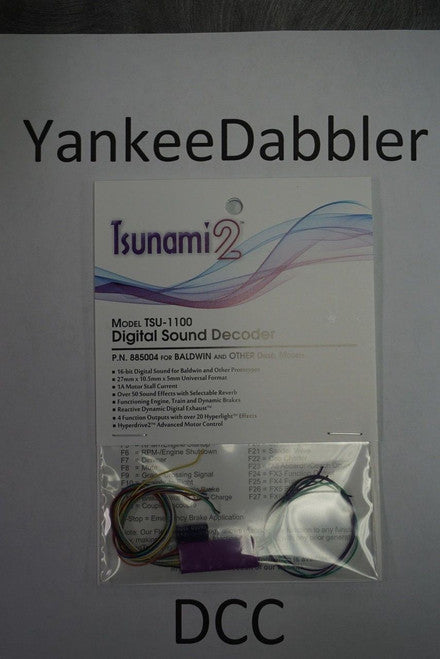 885004 Soundtraxx / Tsunami 2 Diesel Baldwin & Others Set, 4-Function, Universal TSU-1100 (1 Amp) Digital Sound Decoders  (Scale=ALL)  Part # = 678-885004