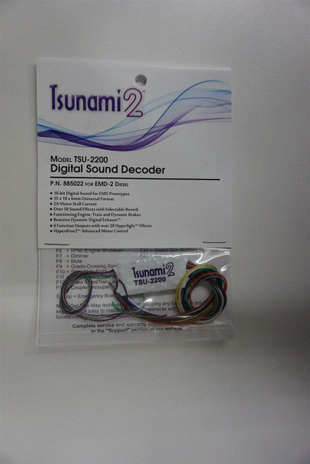 885022 Soundtraxx / Tsunami 2 2200 EMD-2 2AMP for EMD Diesel Scale =HO part# = 678-885022