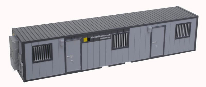 Atlas 70000231 40' Mobile Office Container - Assembled Triumph (two-tone gray) HO Scale
