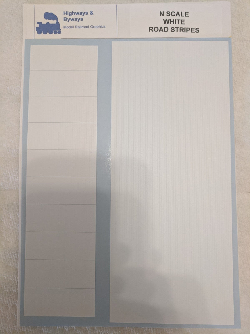 71-3 Highways & Byways White Road Stripes Graphic DECALS (SCALE=N) Part # 71-3