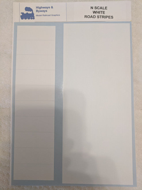 71-3 Highways & Byways White Road Stripes Graphic DECALS (SCALE=N) Part # 71-3