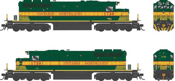 Bowser 25340 GMD SD40-2 ON Ontario Northland #1730 (Heritage Scheme, green, yellow, red) DCC & Sound HO Scale