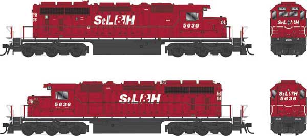 Bowser 25343 GMD SD40-2 StL&H St. Lawrence & Hudson #5636 (red, white, black) DCC & Sound HO Scale