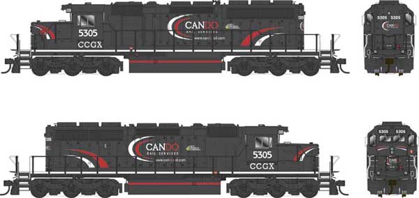 Bowser 25346 GMD SD40-2 CCGX Cando Rail Services #5305 (black, red, white) DCC & Sound HO Scale