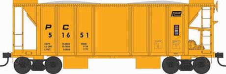 Bowser 43137 70-Ton 2-Bay Ballast Hopper - PC - Penn Central #51656 (yellow, black, Small Logo) HO Scale