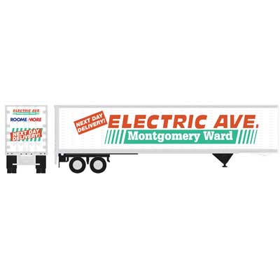 Atlas 20007830 45' Pines Trailer - Assembled -- Montgomery Ward #4132 (white, red, green) HO Scale