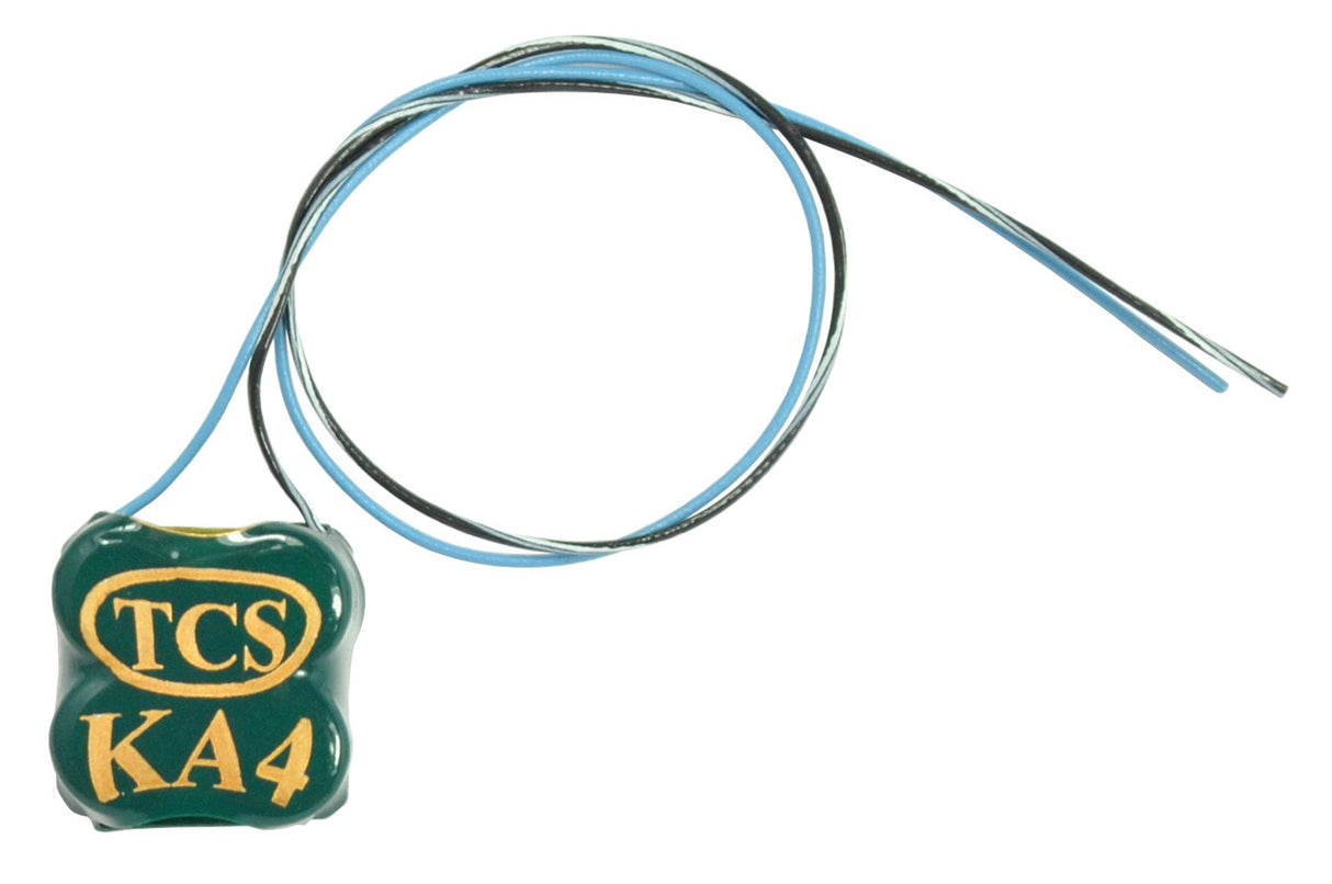 TCS  KA4 SKU: 1668 The Keep-Alive™ (KA) devices are used to supply power to decoders during times of power interruption due to dirty track or problematic track work.