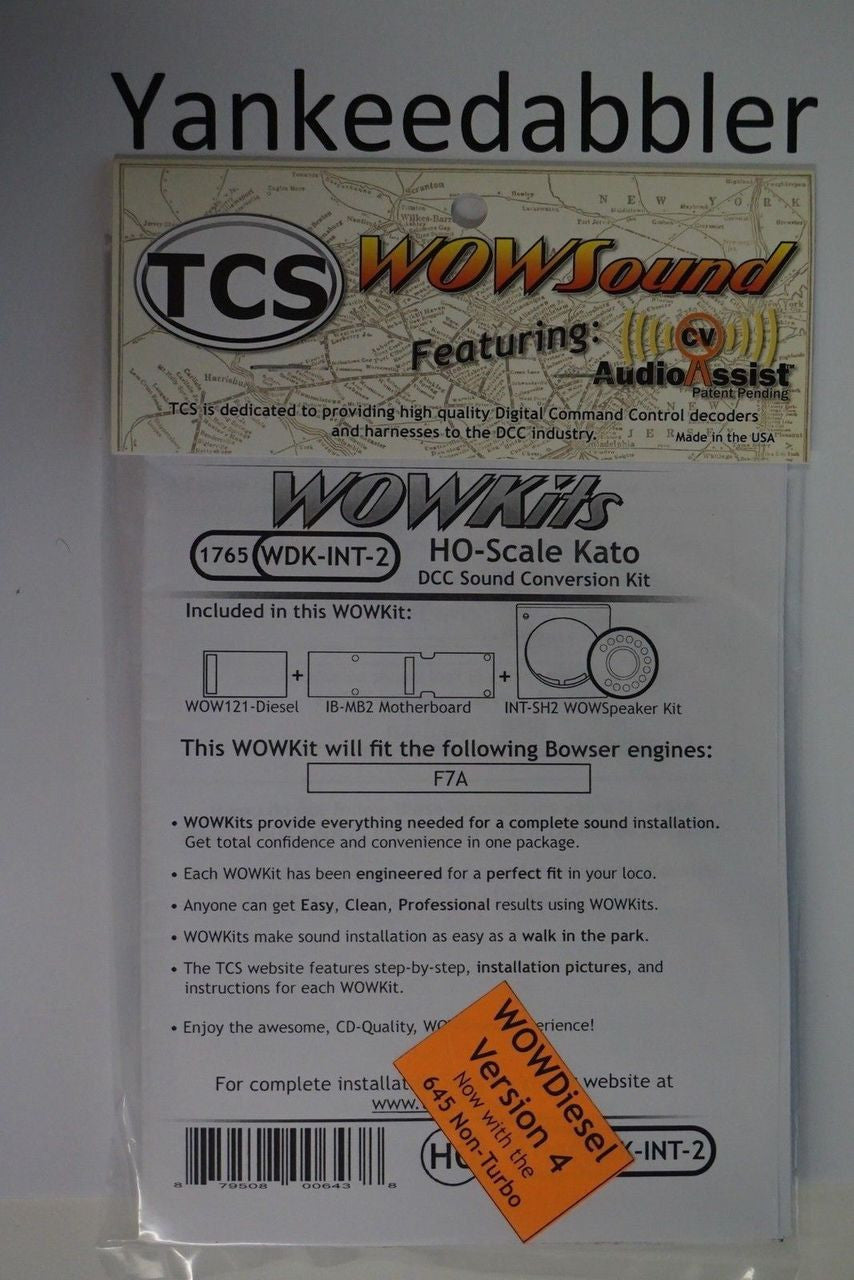 1765 TCS TRAIN CONTROL SYSTEM /  Intermountain {WOW WDK-INT-2} DIESEL Version 4 CONVERSION KIT - HO Scale  YankeeDabbler Part # 745-1765