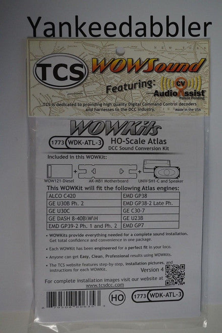 1773 TCS Train Control Systems   ATLAS {WOW WDK-ATL-3} DIESEL Version 4 CONVERSION KIT - HO Scale  YANKEEDABBLER PART # 745-1773