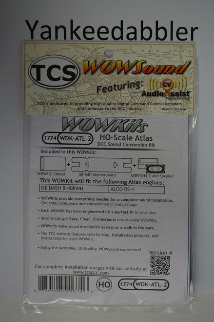 1774 TCS Train Control Systems /  WDK-ATL-2 DCC WOW Sound Cnvrsn (SCALE=HO) Part # 745-1774