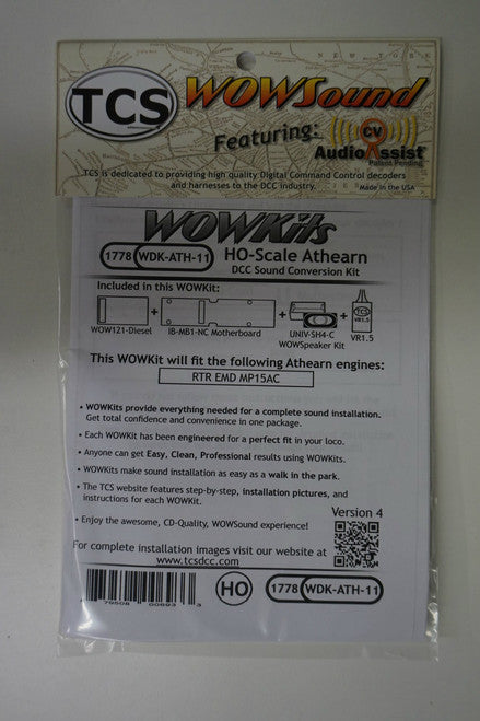 1778 TCS TRAIN CONTROL SYSTEM /  ATHEARN {WOW WDK-ATH-11 DIESEL Version 4 CONVERSION KIT - HO Scale  YankeeDabbler Part # 745-1778
