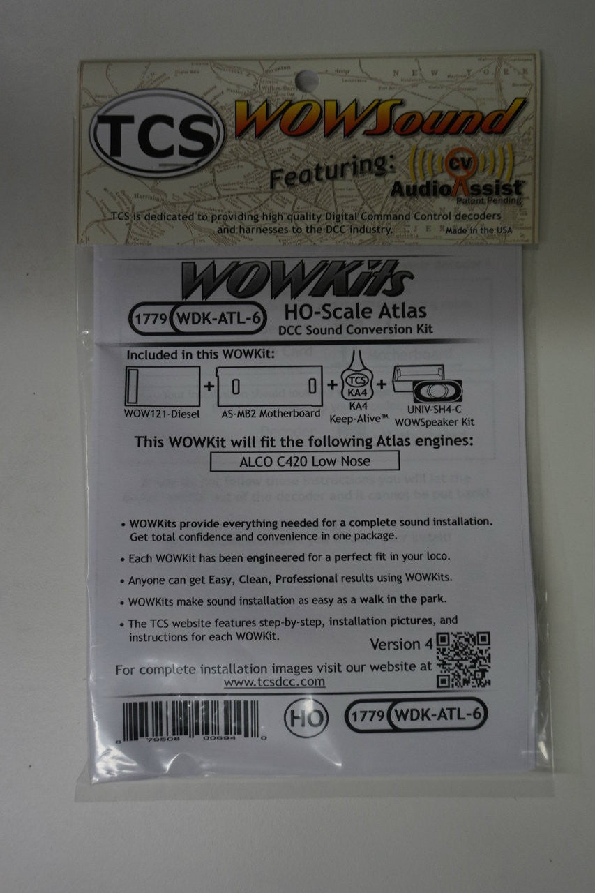 1779 TCS TRAIN CONTROL SYSTEM /  ATLAS {WOW WDK-ATL-6 DIESEL Version 4 CONVERSION KIT - HO Scale  YankeeDabbler Part # 745-1779