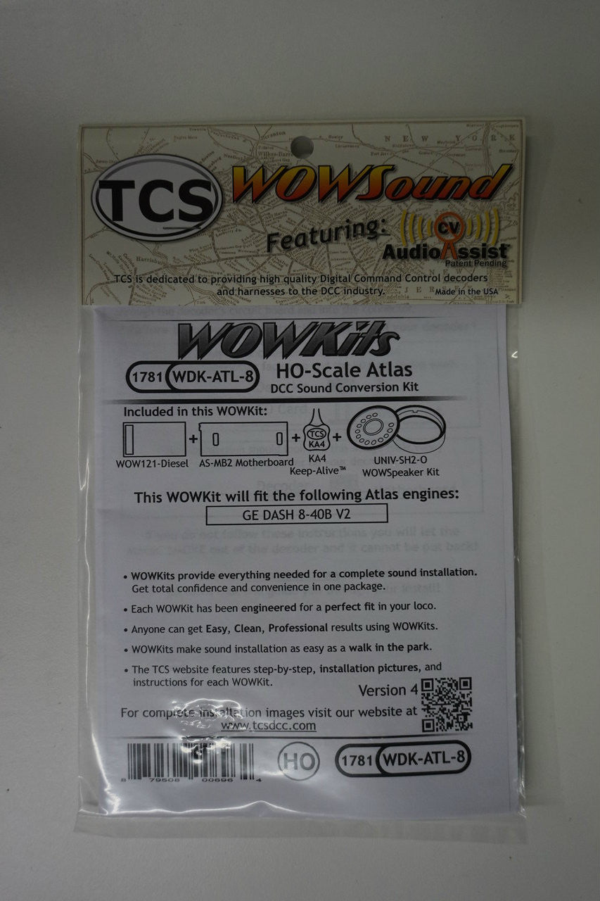 1781 TCS TRAIN CONTROL SYSTEM /  ATLAS {WOW WDK-ATL-8 DIESEL Version 4 CONVERSION KIT - HO Scale  YankeeDabbler Part # 745-1781