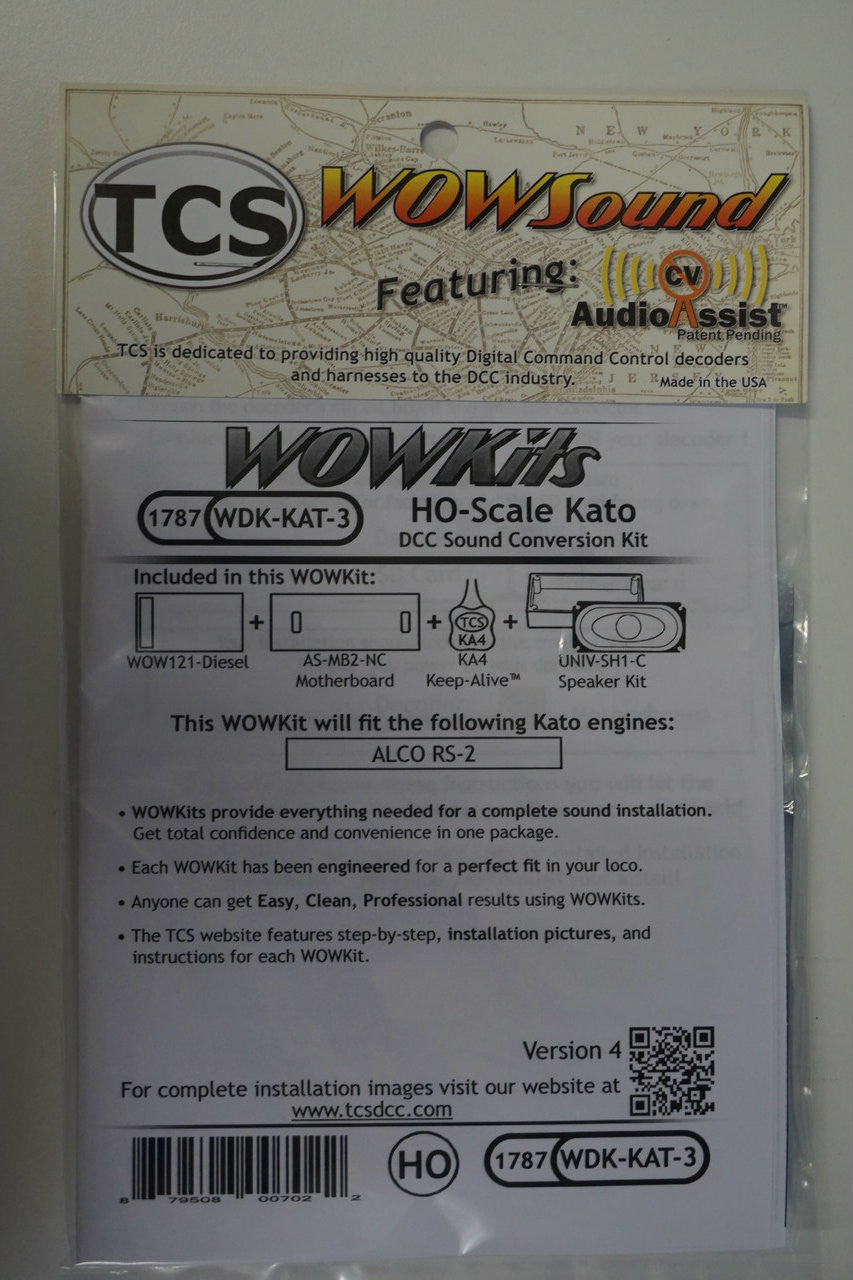 1787 TCS TRAIN CONTOL SYSTEMS / KATO WDK-KAT-3 WOW DIESEL Version 4 CONVERSION KIT - HO Scale  YankeeDabbler Part # 745-1787