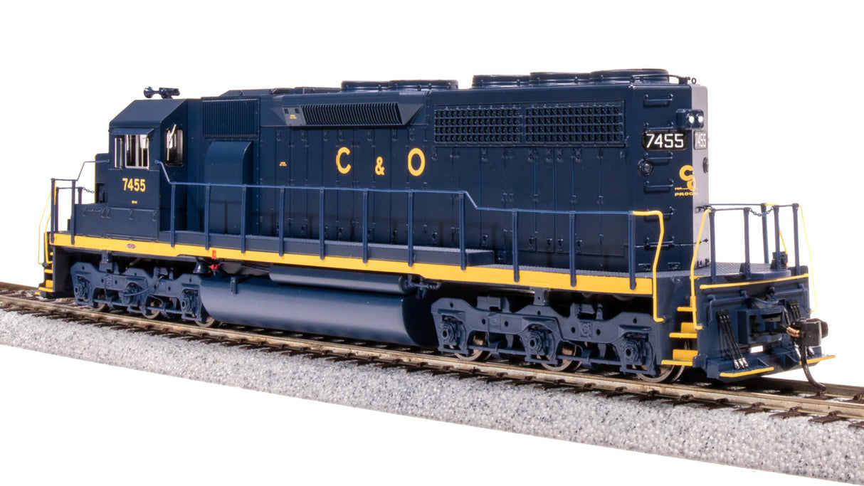BLI 7632 EMD SD40, C&O 7455, BLUE W/ YELLOW Paragon 4 w/Sound & DCC HO Scale Broadway Limited