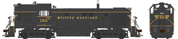 Bowser 25461 Alco RS3 Hammerhead High Hood Western Maryland #192 (black, yellow, Speed Lettering) w/LokSound & DCC HO Scale