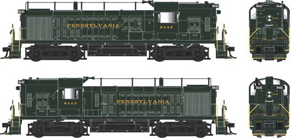 Bowser 25238 Alco RS3 Hammerhead High Hood Pennsylvania Railroad #8445 (As-Delivered, Brunswick Green) w/LokSound & DCC HO Scale