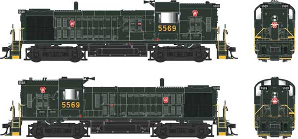 Bowser 25244 Alco RS3 Hammerhead High Hood Pennsylvania Railroad #5569 (No Trainphone Antenna, Brunswick Green) w/LokSound & DCC HO Scale