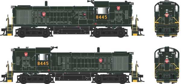 Bowser 25242 Alco RS3 Hammerhead High Hood Pennsylvania Railroad #8445 (No Trainphone Antenna, Brunswick Green) w/LokSound & DCC HO Scale