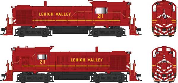 Bowser 25248 Alco RS3 Hammerhead High Hood Lehigh Valley #211 (Late Cornell Red, yellow, white) w/LokSound & DCC HO Scale