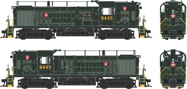 Bowser 25240 Alco RS3 Hammerhead High Hood Pennsylvania Railroad #8445 (With Trainphone Antenna, Brunswick Green, Small herald) w/LokSound & DCC HO Scale