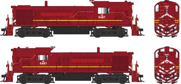 Bowser 25250 Alco RS3 Hammerhead High Hood Conrail #5487 (Patched, Late Cornell Red, yellow, white) w/LokSound & DCC HO Scale