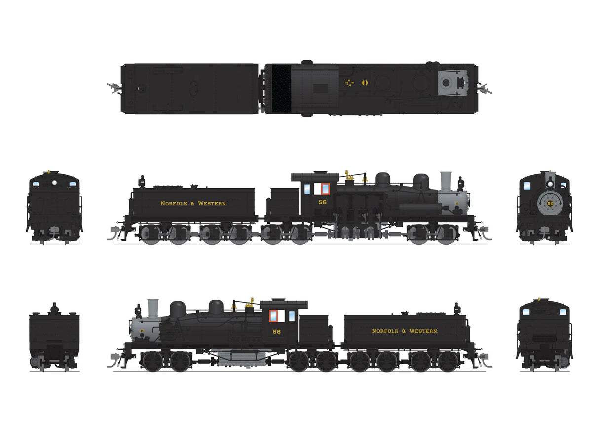 BLI 7817 Class D 4-truck Shay, N&W 156, Paragon4 Sound/DC/DCC, Smoke, HO Scale