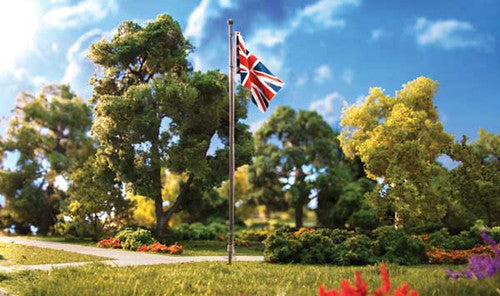 Woodland Scenics 5959 with Union Jack Flag Flag Pole - Just Plug(TM) (SCALE=ALL) Part # 785-5959